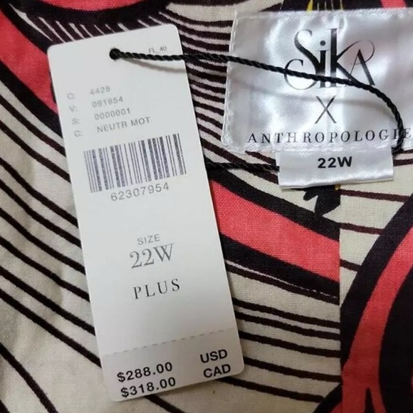 Anthropologie Sika dress Floral One-Shoulder Dress. NWT. MRSP $288 22W - Picture 8 of 8